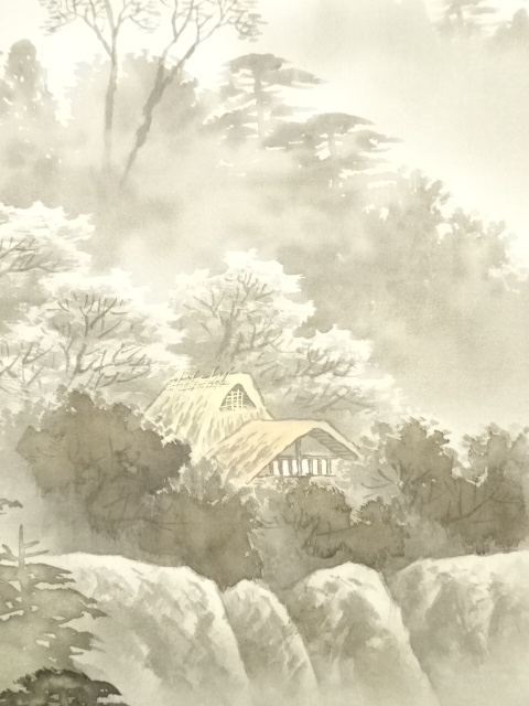 道具 ] - 道具 友章筆 水墨山水 肉筆絹本掛軸 | ネットショップ圭